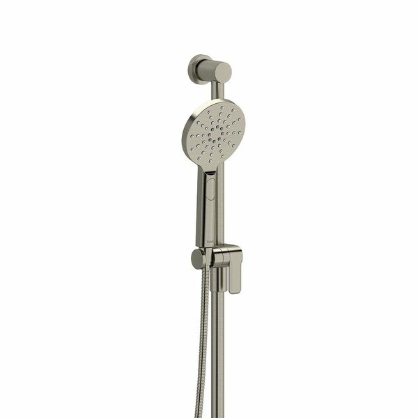 riobel riu 2 way 3 way system with hand shower rail and rain and cascade showerhead Brushed Nickel