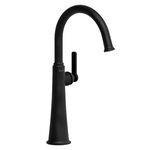 Riobel Momenti Single Hole Vessel Lavatory Faucet Black Straight Handle