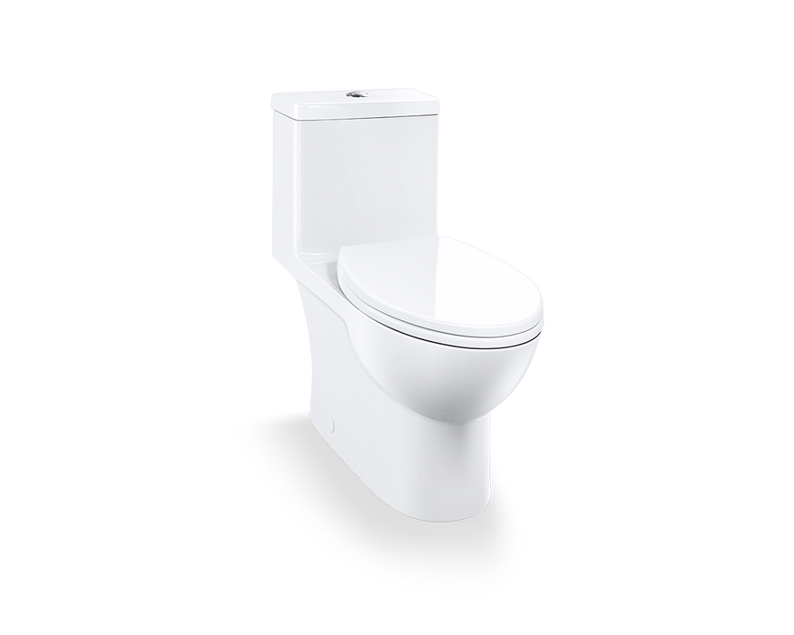 Caroma Caravelle One Piece Easy Height Elongated - Top Flush White