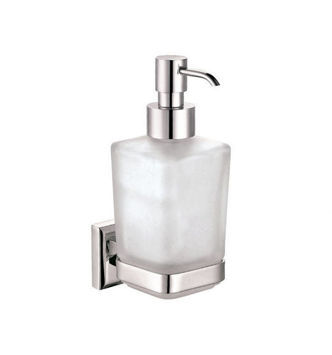 Aqua Nuon Wall Mount Frosted Glass Soap Dispenser Chrome