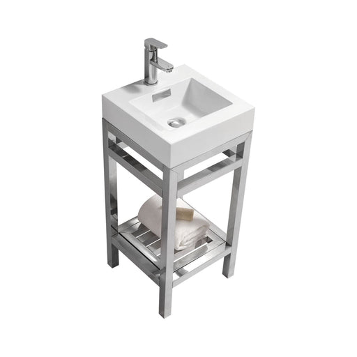 cisco 16 stainless steel console with acrylic sink chrome kubebath