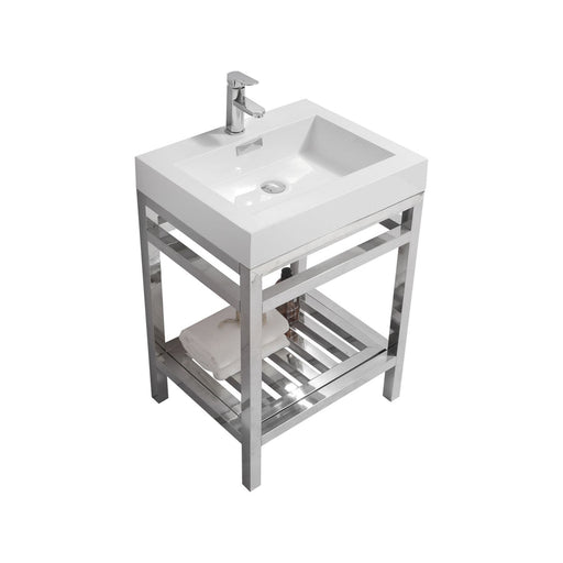 cisco 24 stainless steel console with acrylic sink chrome kubebath