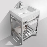 cisco 24 stainless steel console with acrylic sink matt black kubebath
