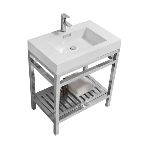 cisco 30 stainless steel console with acrylic sink chrome kubebath