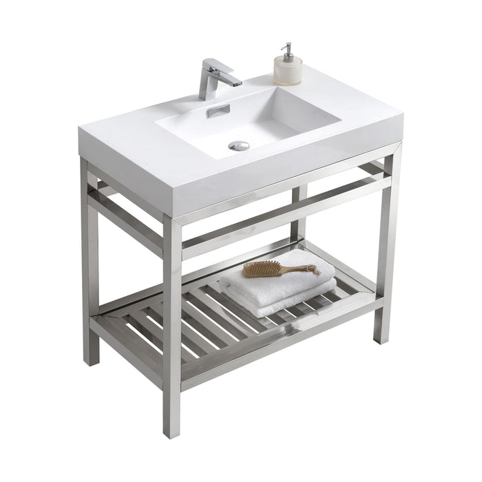 cisco 36 stainless steel console with acrylic sink chrome kubebath