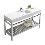 cisco 60 single sink stainless steel console with acrylic sink chrome kubebath