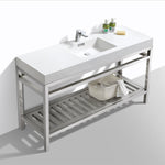 cisco 60 single sink stainless steel console with acrylic sink matt black kubebath