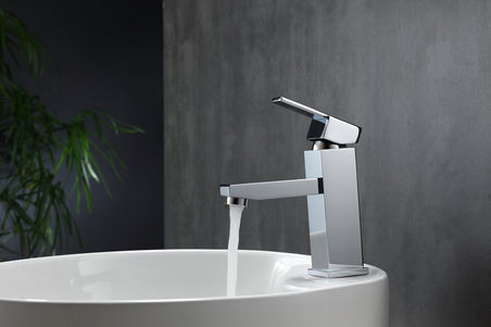 aqua piazza single lever bathroom vanity faucet chrome kubebath