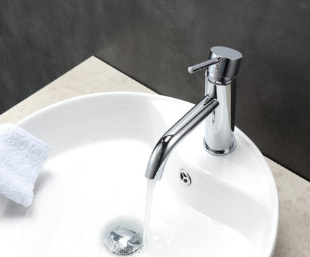 aqua rondo single hole mount bathroom vanity faucet chrome kubebath