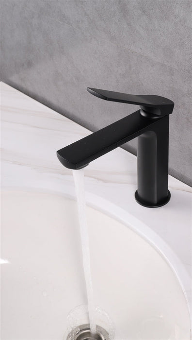 aqua balli single lever bathroom vanity faucet black kubebath