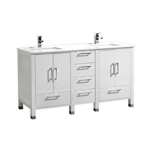 anziano 60 double sink gloss white vanity w quartz countertop kubebath