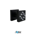 Aqua Piazza Brass Shower Set with Square Rain Shower, 4 Body Jets and Handheld Black Wall Arm