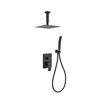 aqua piazza brass shower set ceiling mountsquare rain shower and handheld kubebath 8 Black