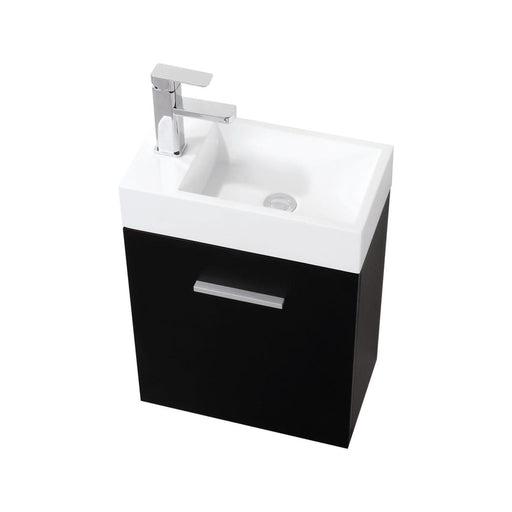 bliss,18,white,wall mount,modern bathroom,vanity,kubebath,brown,black,green,grey,blue,white,Walnut Vanity,Butternut Vanity,Nature Wood Vanity, Gray Oak Vanity