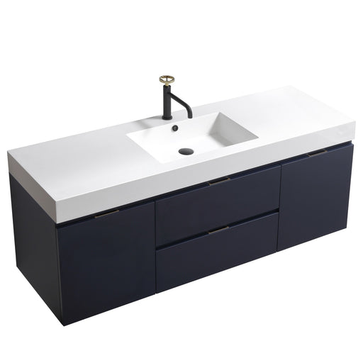 bliss,60,single sink,white,wall mount,modern bathroom,vanity,kubebath,brown,black,green,grey,blue,white,Walnut Vanity,Butternut Vanity,Nature Wood Vanity, Gray Oak Vanity,Turquoise Green Vanity, Blue Vanity, High Gloss Gray Oak Vanity