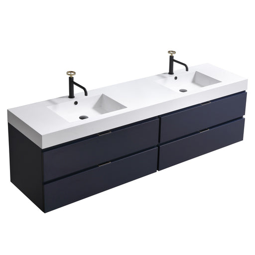 bliss,72,double sink,white,wall mount,modern bathroom,vanity,kubebath,brown,black,grey,blue,white,Walnut Vanity,Butternut Vanity,Nature Wood Vanity, Gray Oak Vanity,Blue Vanity