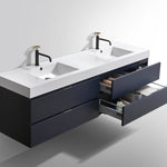 bliss,72,double sink,white,wall mount,modern bathroom,vanity,kubebath,brown,black,grey,blue,white,Walnut Vanity,Butternut Vanity,Nature Wood Vanity, Gray Oak Vanity,Blue Vanity