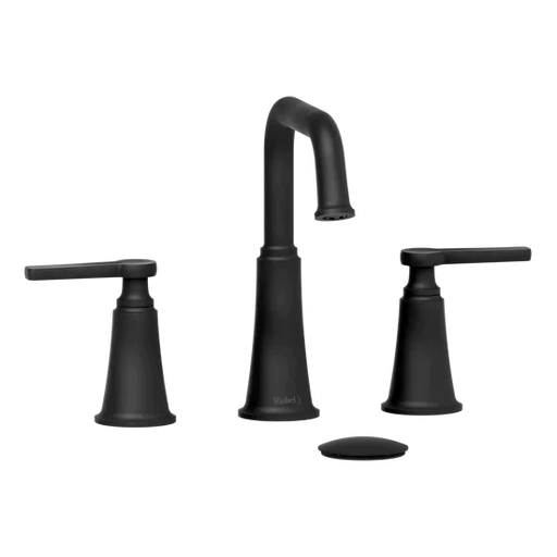Riobel Momenti 8" Lavatory Faucet with Square Spout Black Straight Handle