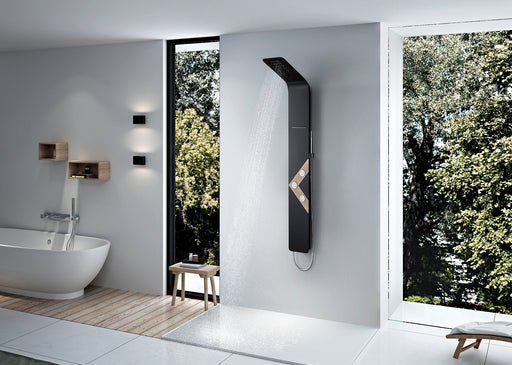 Carlito Shower Column with Hand Shower and 3 Jets Matte Black
