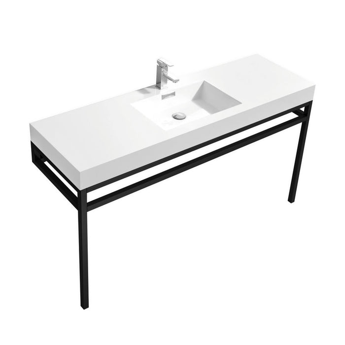 Haus 60" Single Sink Stainless Steel Console with Acrylic Sink