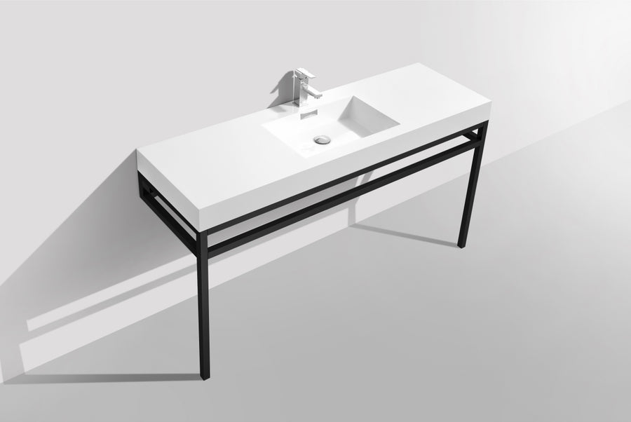 Haus 60" Single Sink Stainless Steel Console with Acrylic Sink