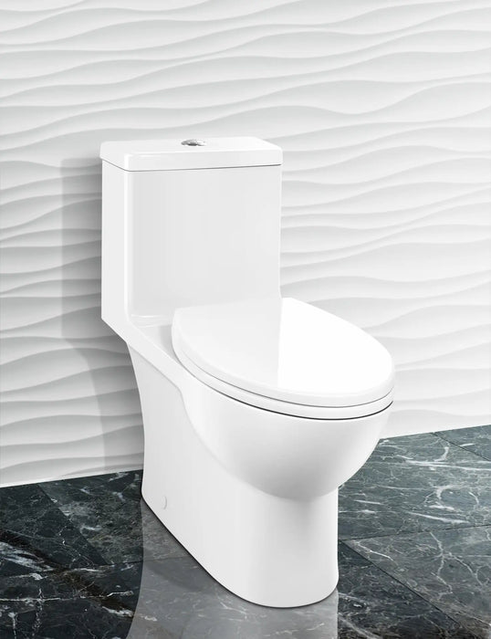Caroma Caravelle One Piece Easy Height Elongated - Top Flush White