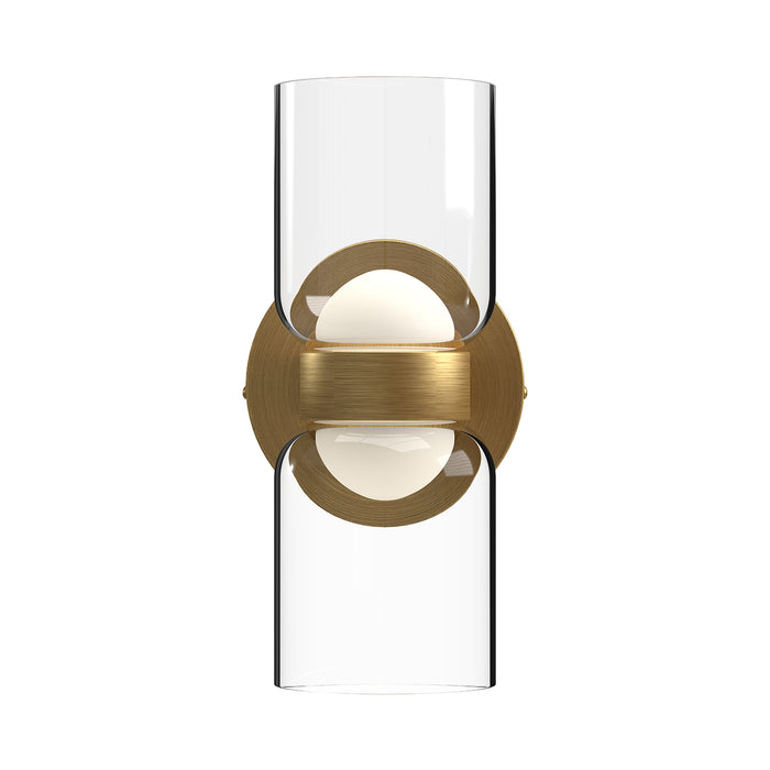 Cedar Double Wall Light Brushed Gold Clear