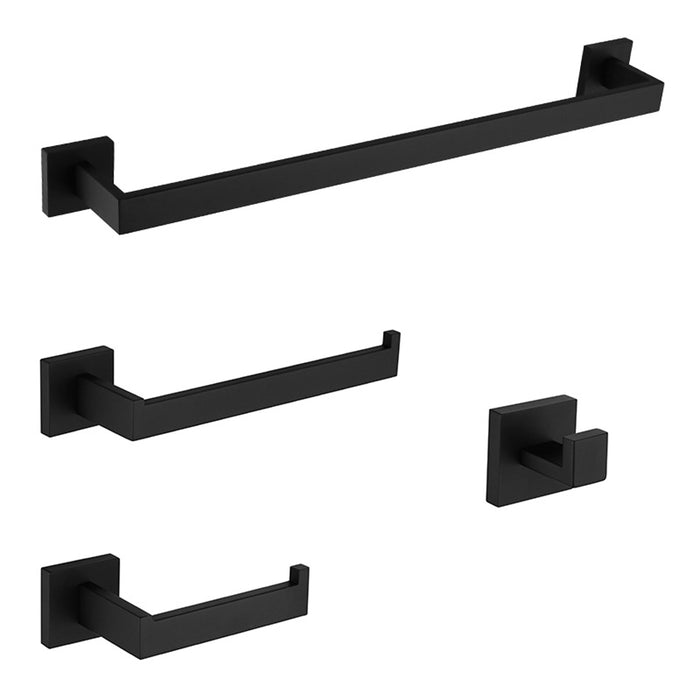 Dennis Assorted Square Accessory Set (4 Pieces) Matte Black