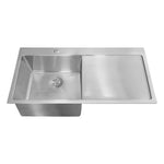 Ella 40" x 20" Top-Mount Kitchen Sink with Drainboard Stainless Steel