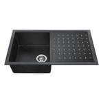 Essenza 40" x 17" Granite Kitchen Sink with Drainboard Matte Black