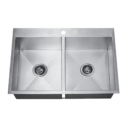 Eldorado 33" x 22" Top-Mount Double Kitchen Sink Stainless Steel