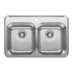 Elroy 32" x 21" Top-Mount Double Bowl Kitchen Sink Stainless Steel
