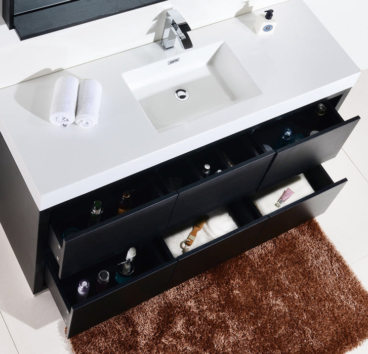 bliss,60,single sink,white,free standing,modern bathroom,vanity,kubebath,brown,black,grey,white,Walnut Vanity,Butternut Vanity,Nature Wood Vanity, Gray Oak Vanity, Black Vanity, Gloss White Vanity