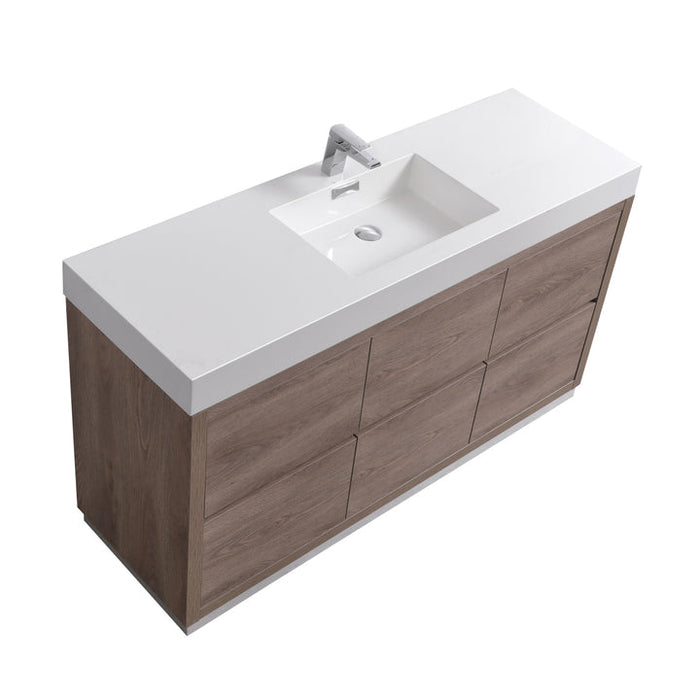 bliss,60,single sink,white,free standing,modern bathroom,vanity,kubebath,brown,black,grey,white,Walnut Vanity,Butternut Vanity,Nature Wood Vanity, Gray Oak Vanity, Black Vanity, Gloss White Vanity