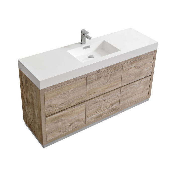 bliss,60,single sink,white,free standing,modern bathroom,vanity,kubebath,brown,black,grey,white,Walnut Vanity,Butternut Vanity,Nature Wood Vanity, Gray Oak Vanity, Black Vanity, Gloss White Vanity