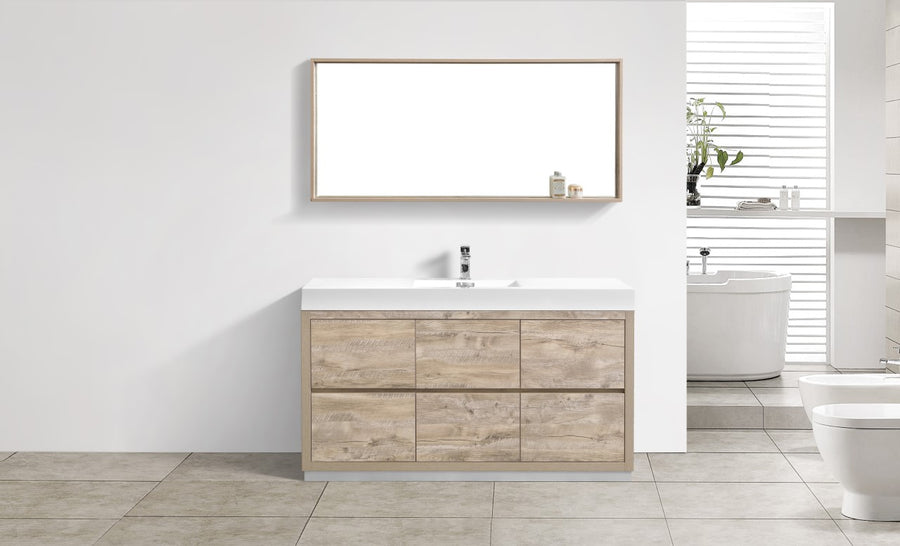 bliss,60,single sink,white,free standing,modern bathroom,vanity,kubebath,brown,black,grey,white,Walnut Vanity,Butternut Vanity,Nature Wood Vanity, Gray Oak Vanity, Black Vanity, Gloss White Vanity