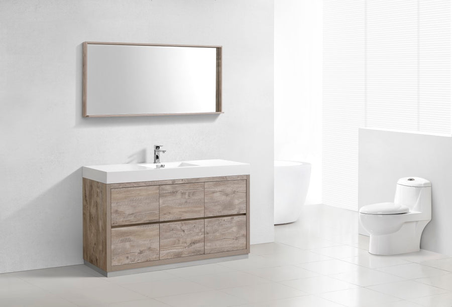 bliss,60,single sink,white,free standing,modern bathroom,vanity,kubebath,brown,black,grey,white,Walnut Vanity,Butternut Vanity,Nature Wood Vanity, Gray Oak Vanity, Black Vanity, Gloss White Vanity