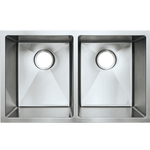 Fluid 29"x18" Tight Radius Double Bowl Kitchen Sink Stainless Steel
