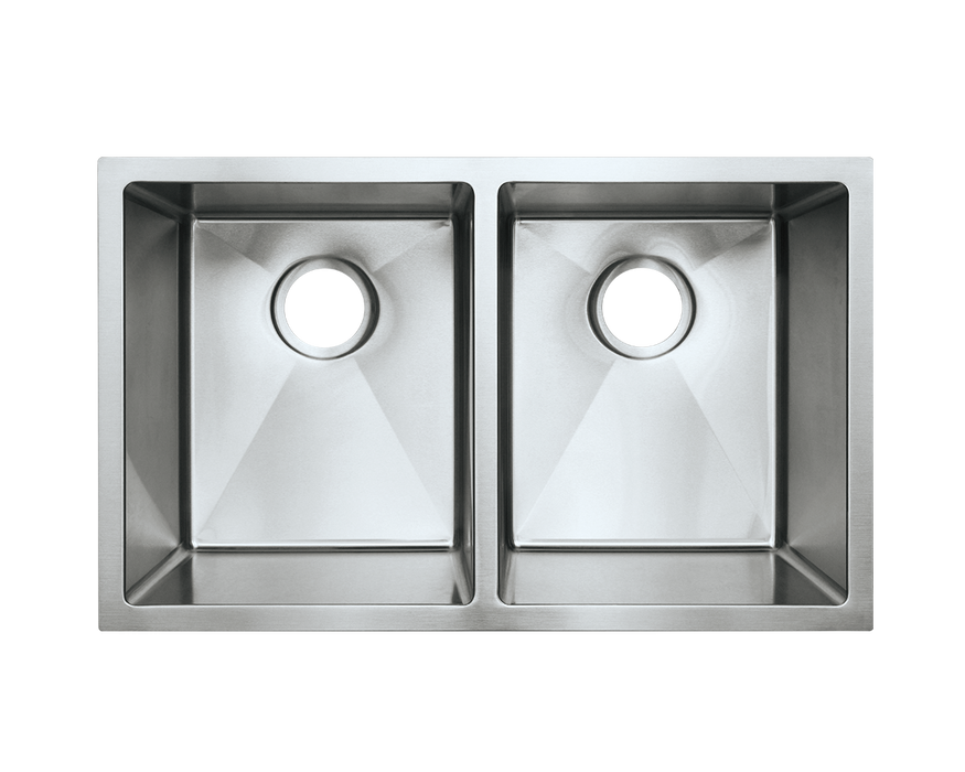Fluid 29"x18" Tight Radius Double Bowl Kitchen Sink Stainless Steel