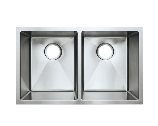 Fluid 32"x18" Tight Radius Double Bowl Kitchen Sink Stainless Steel