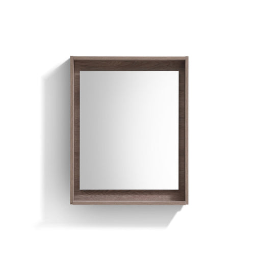 Kubebath Bosco 24" Framed Mirror With Shelf Butternut