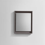 Kubebath Bosco 24" Framed Mirror With Shelf Gray Oak