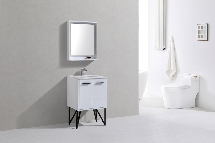 bosco 24 modern bathroom vanity w quartz countertop kubebath