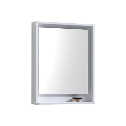 Kubebath Bosco 24" Framed Mirror With Shelf White