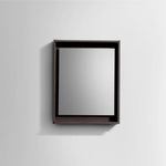 Kubebath Bosco 24" Framed Mirror With Shelf High Gloss Gray Oak