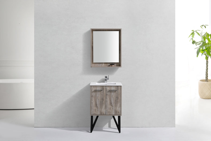 bosco 24 modern bathroom vanity w quartz countertop kubebath