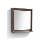 Kubebath Bosco 30" Framed Mirror With Shelf Butternut