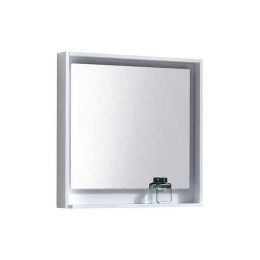 Kubebath Bosco 30" Framed Mirror With Shelf White