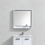 Kubebath Bosco 30" Framed Mirror With Shelf White