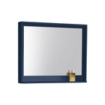 Kubebath Bosco 36" Framed Mirror With Shelf Blue